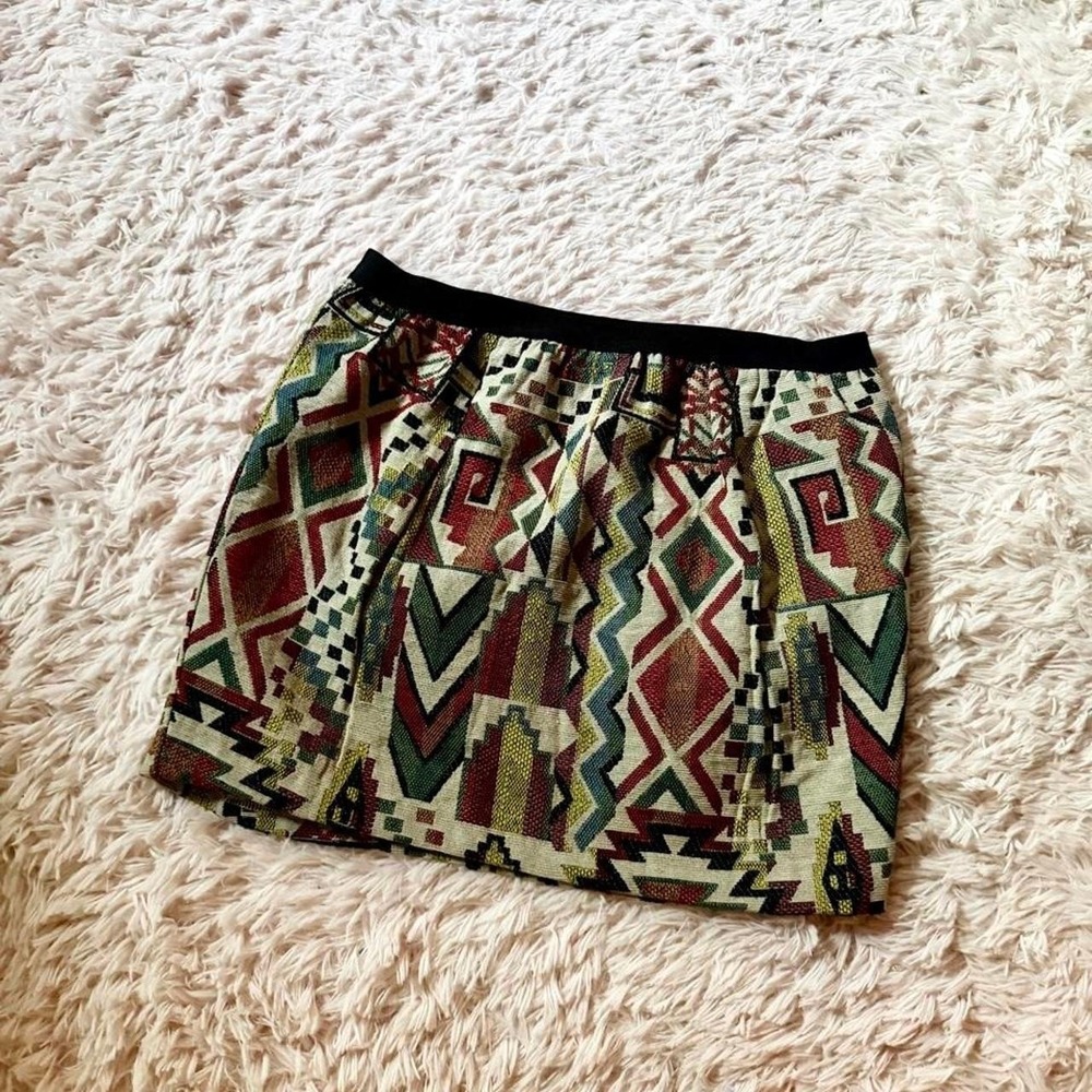 Tapestry Baroque Geometric Tribal Indie Boho Mini Skirt Womens S Hippie Western